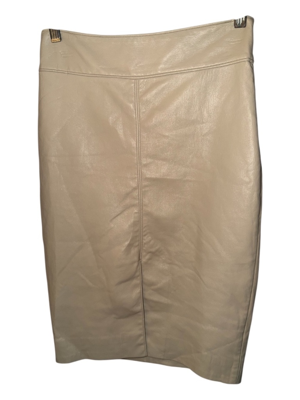 Babaton Aritzia Faux Leather Cream Pearl Skirt 0